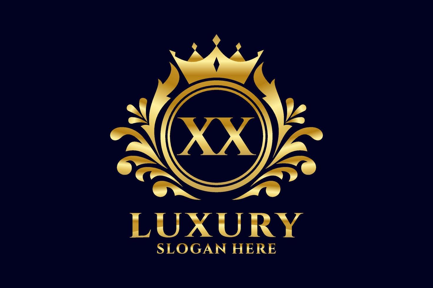 Initial XX Letter Royal Luxury Logo template in vector art for luxurious branding projects and other vector illustration.