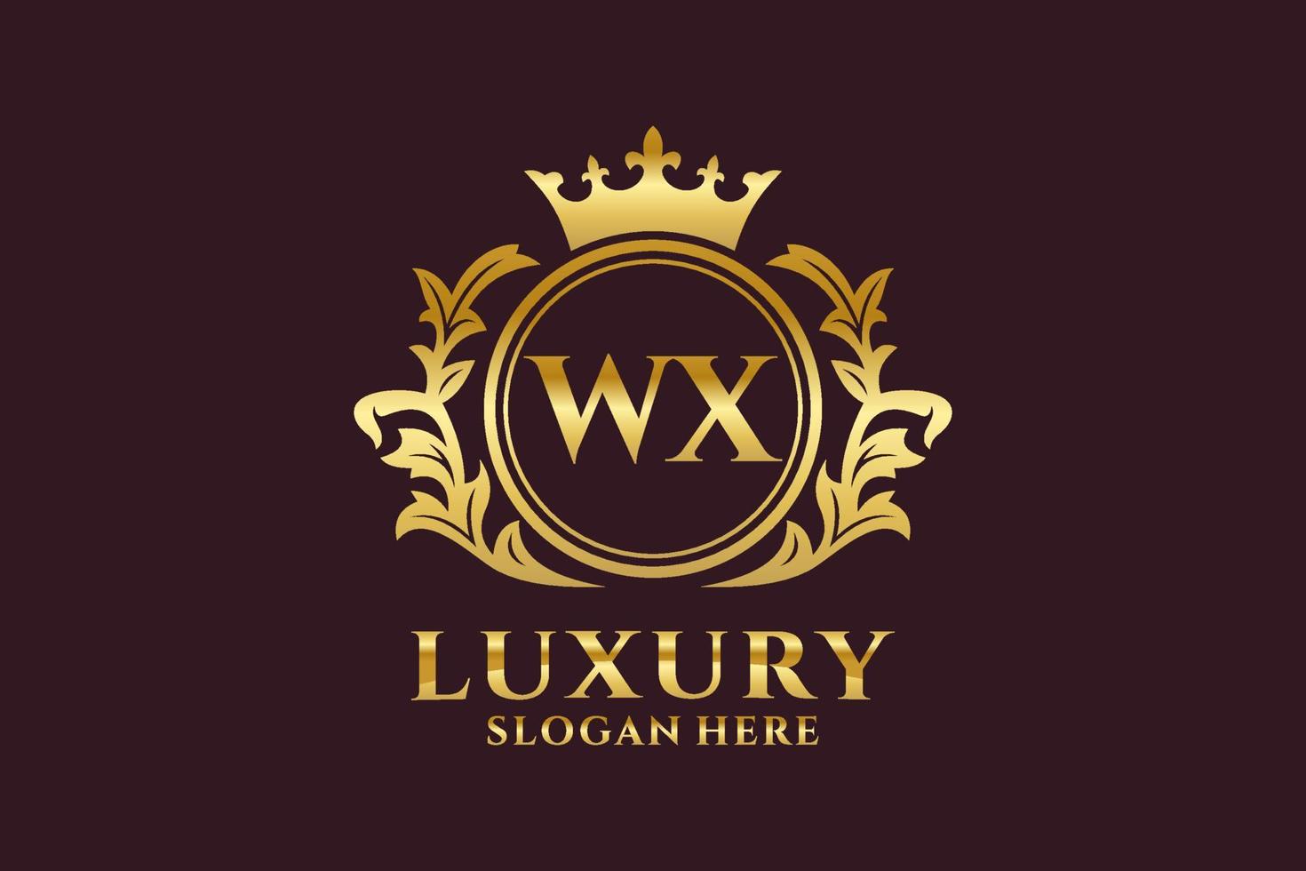 Initial WX Letter Royal Luxury Logo template in vector art for luxurious branding projects and other vector illustration.