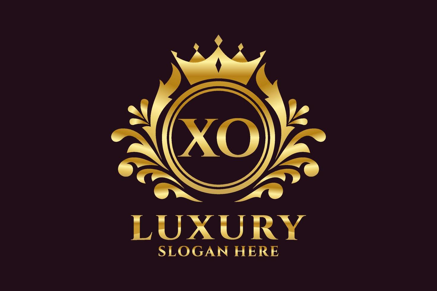 Initial XO Letter Royal Luxury Logo template in vector art for luxurious branding projects and other vector illustration.