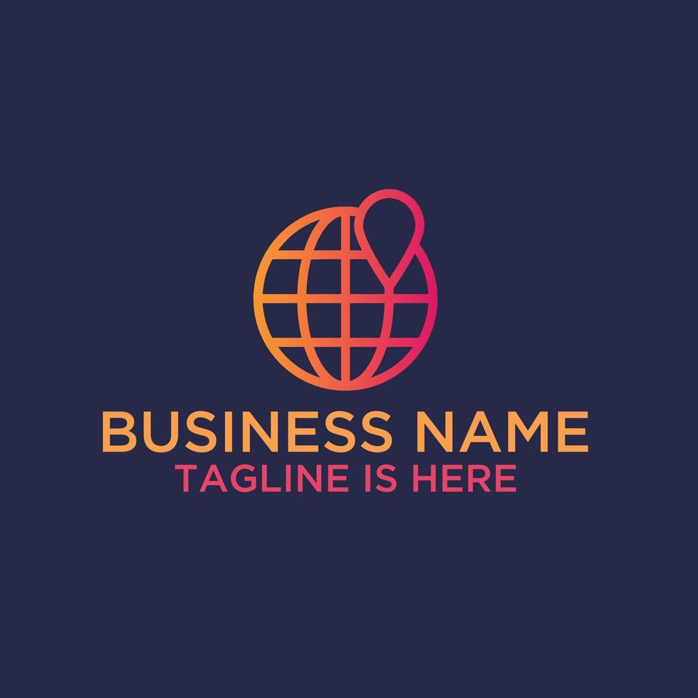 Click, website or internet line art icon logo design for location and web. vector