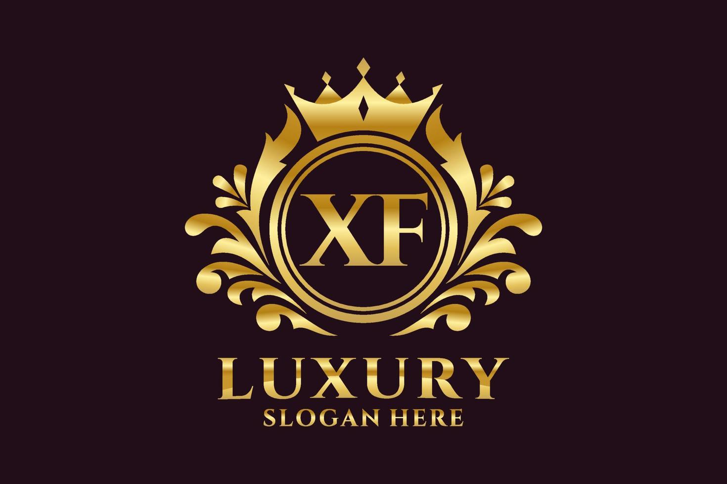 Initial XF Letter Royal Luxury Logo template in vector art for luxurious branding projects and other vector illustration.