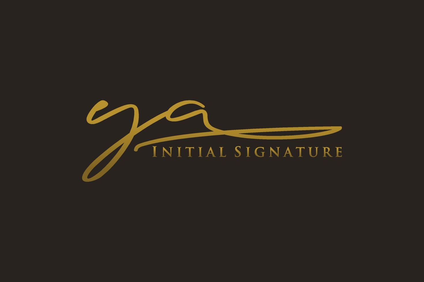 Initial YA Letter Signature Logo Template elegant design logo. Hand drawn Calligraphy lettering Vector illustration.