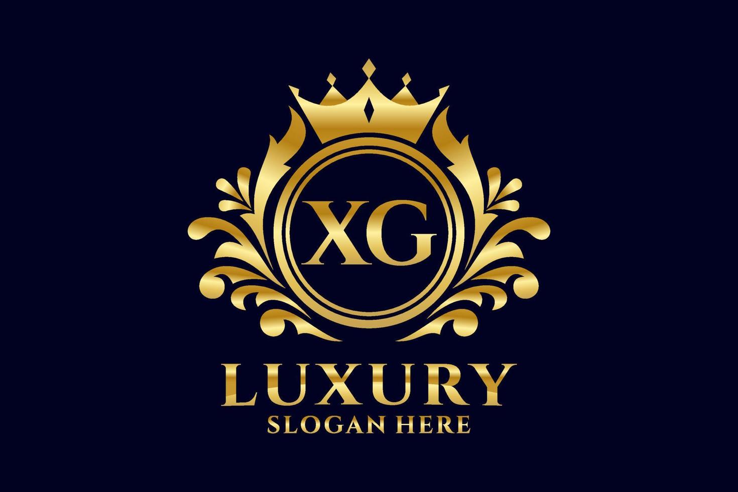 Initial XG Letter Royal Luxury Logo template in vector art for luxurious branding projects and other vector illustration.