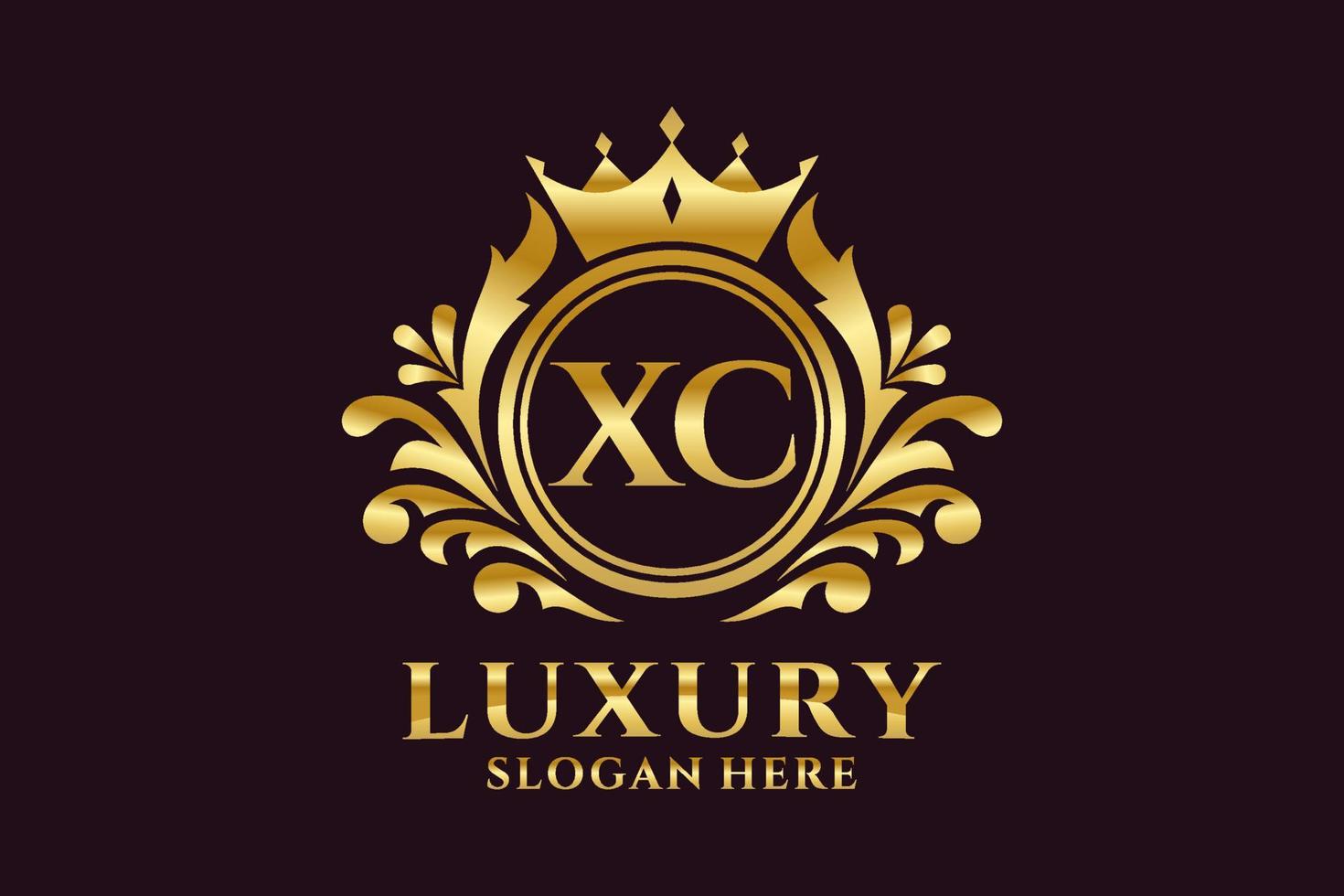 Initial XC Letter Royal Luxury Logo template in vector art for luxurious branding projects and other vector illustration.