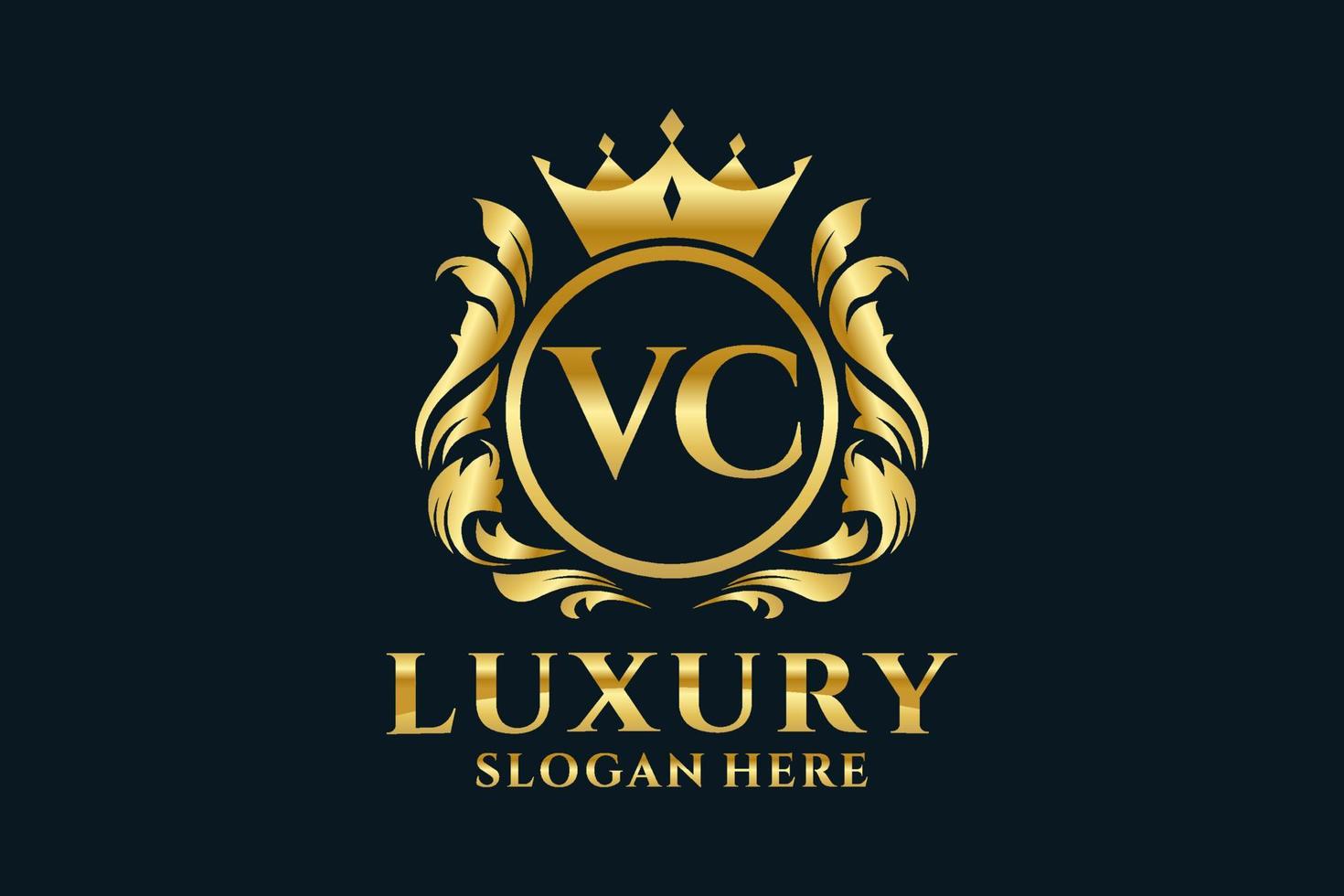 Initial VC Letter Royal Luxury Logo template in vector art for luxurious branding projects and other vector illustration.