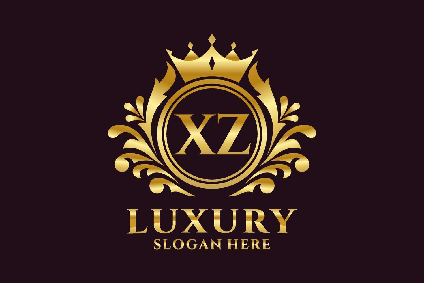 Initial XZ Letter Royal Luxury Logo template in vector art for luxurious branding projects and other vector illustration.