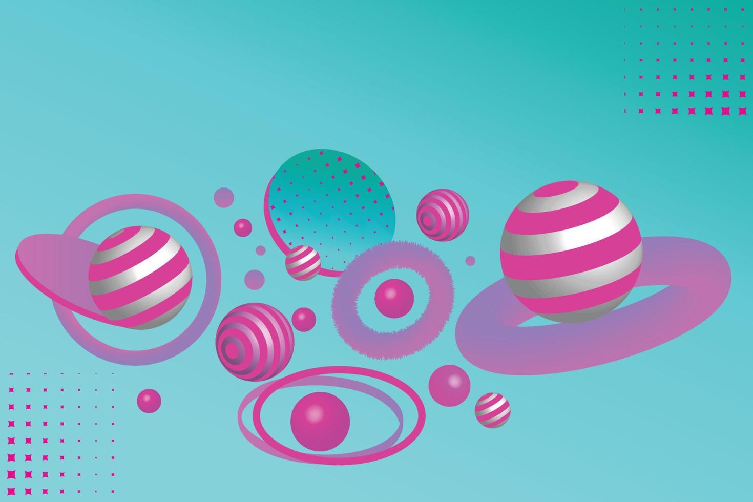 3d abstract background with colorful 3d balls , pattern design , 3d wall paper , 3d background vector illustration