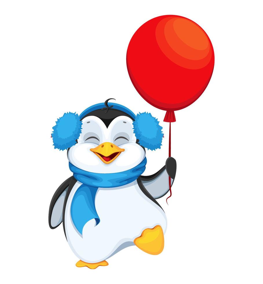 Funny penguin cartoon character vector