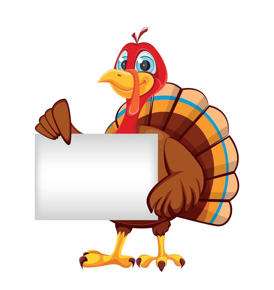 Happy Thanksgiving. Cartoon character turkey bird 11935244 Vector Art at  Vecteezy