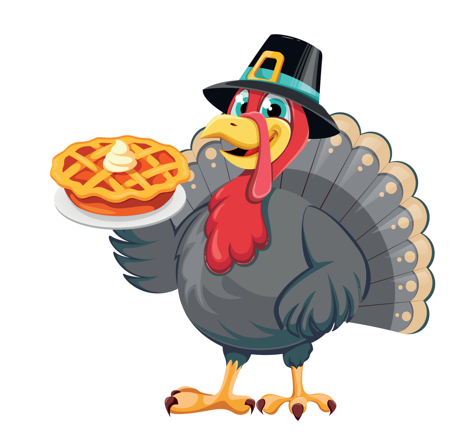 Happy Thanksgiving. Funny cartoon turkey bird 11935247 Vector Art at  Vecteezy