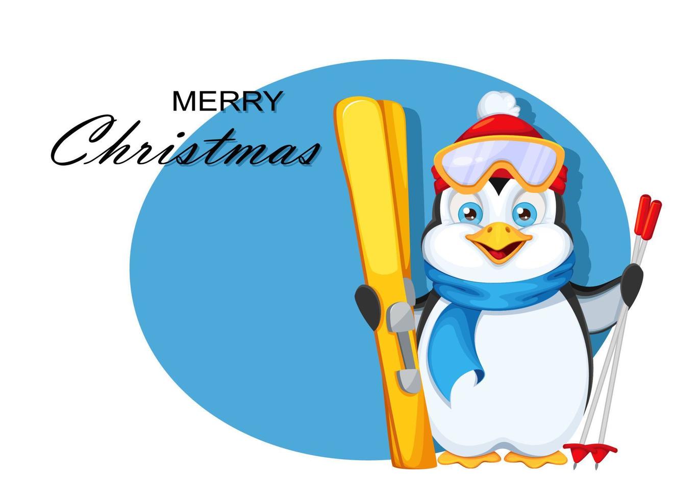 Funny penguin cartoon character vector