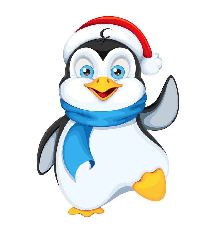 Funny penguin cartoon character vector