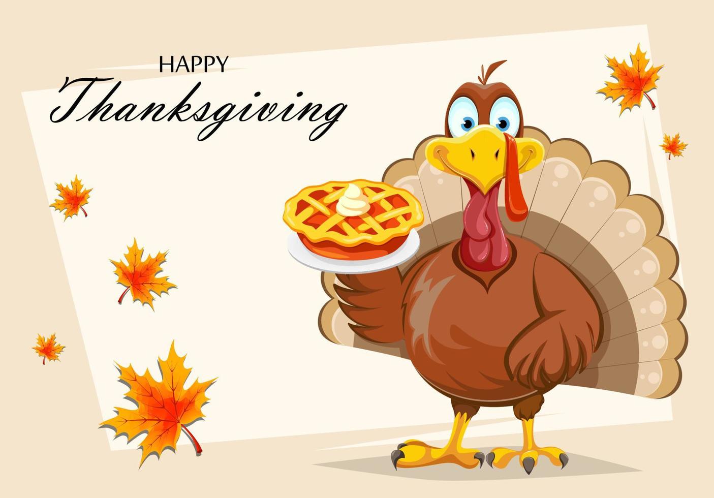 Happy Thanksgiving Day. Funny Turkey bird vector