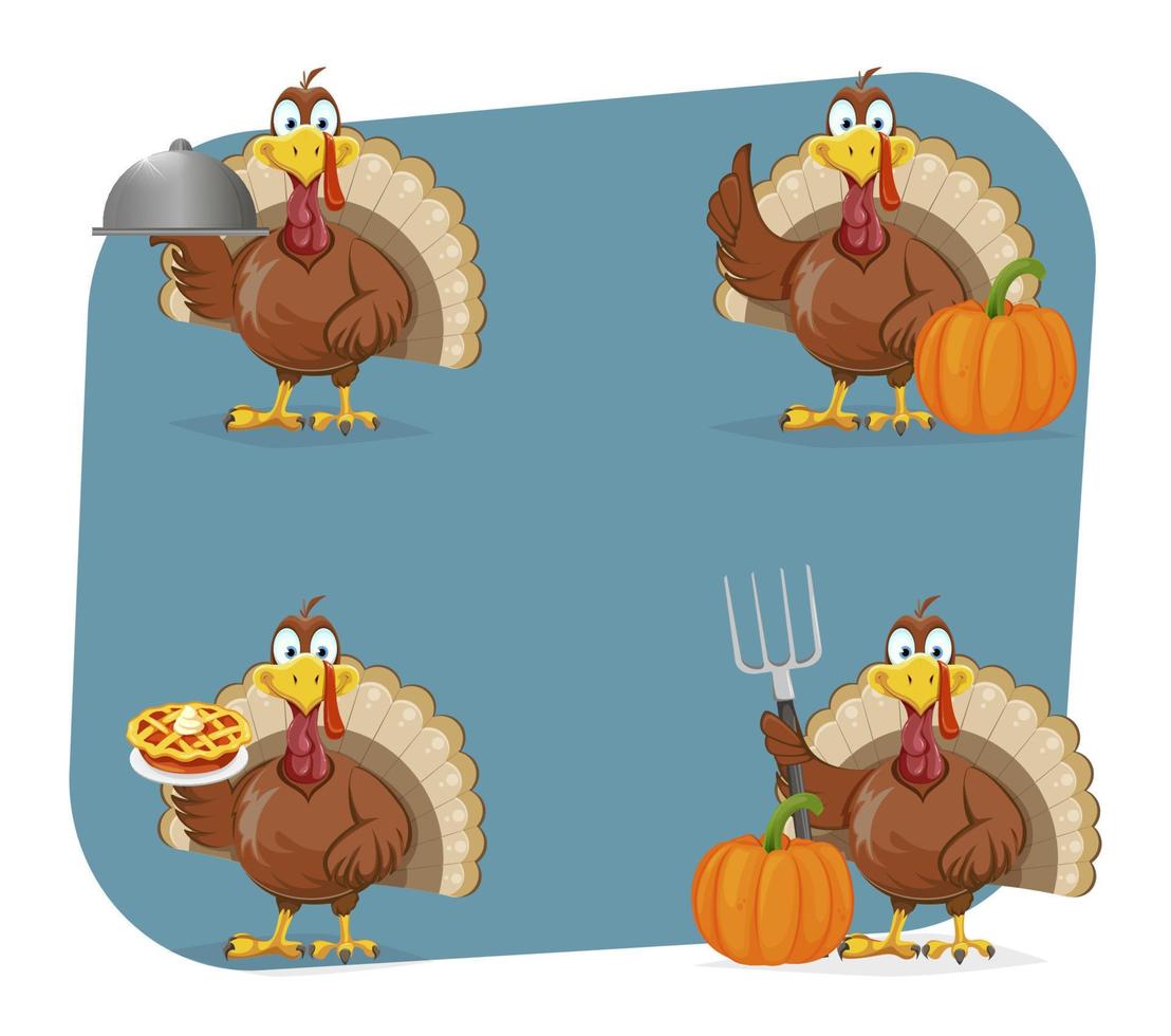 Happy Thanksgiving Day. Funny Turkey bird vector