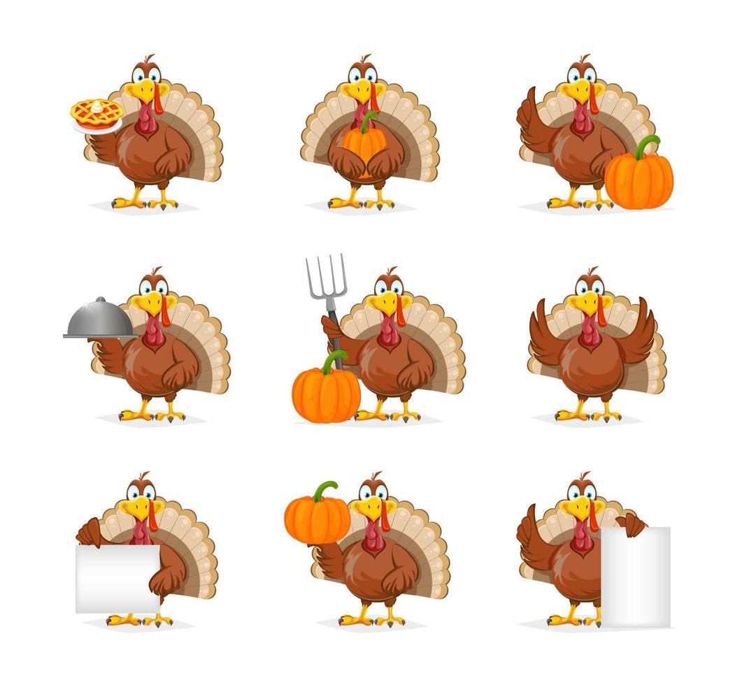 Happy Thanksgiving Day. Funny Turkey bird vector