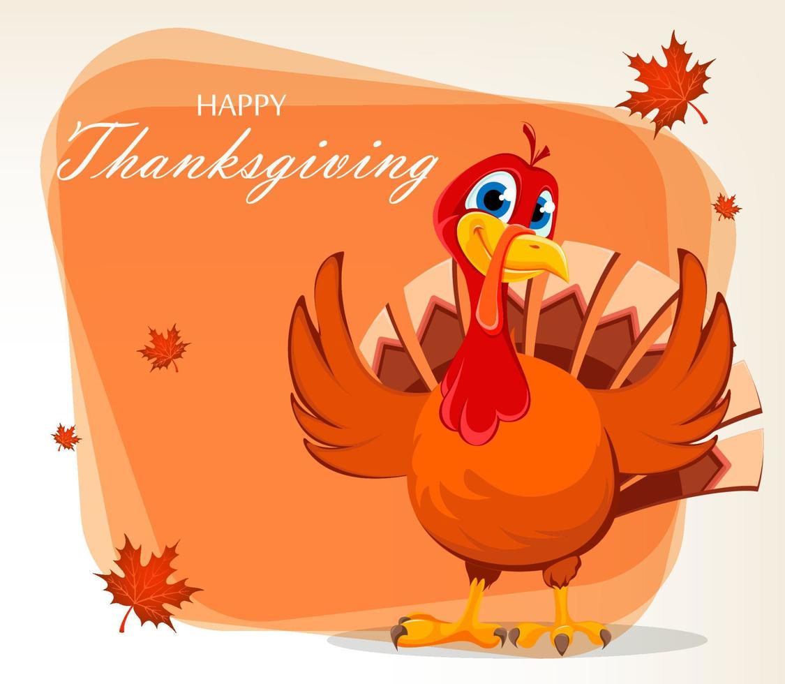 Thanksgiving turkey. Happy Thanksgiving Day. vector