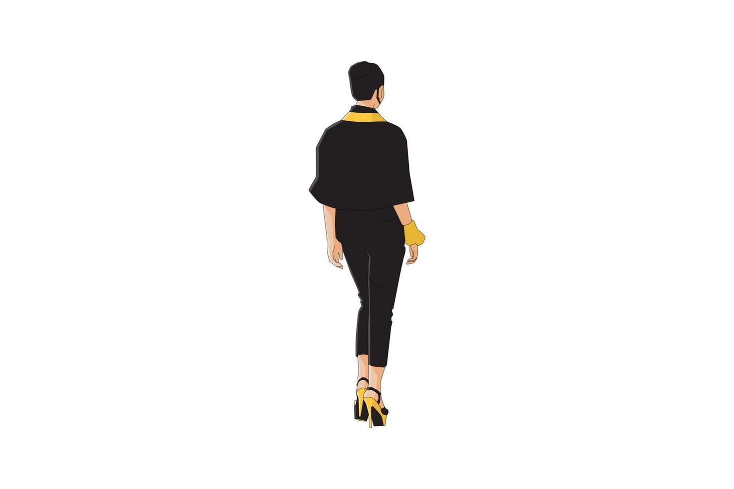 ilustración vectorial de mujeres casuales caminando vector