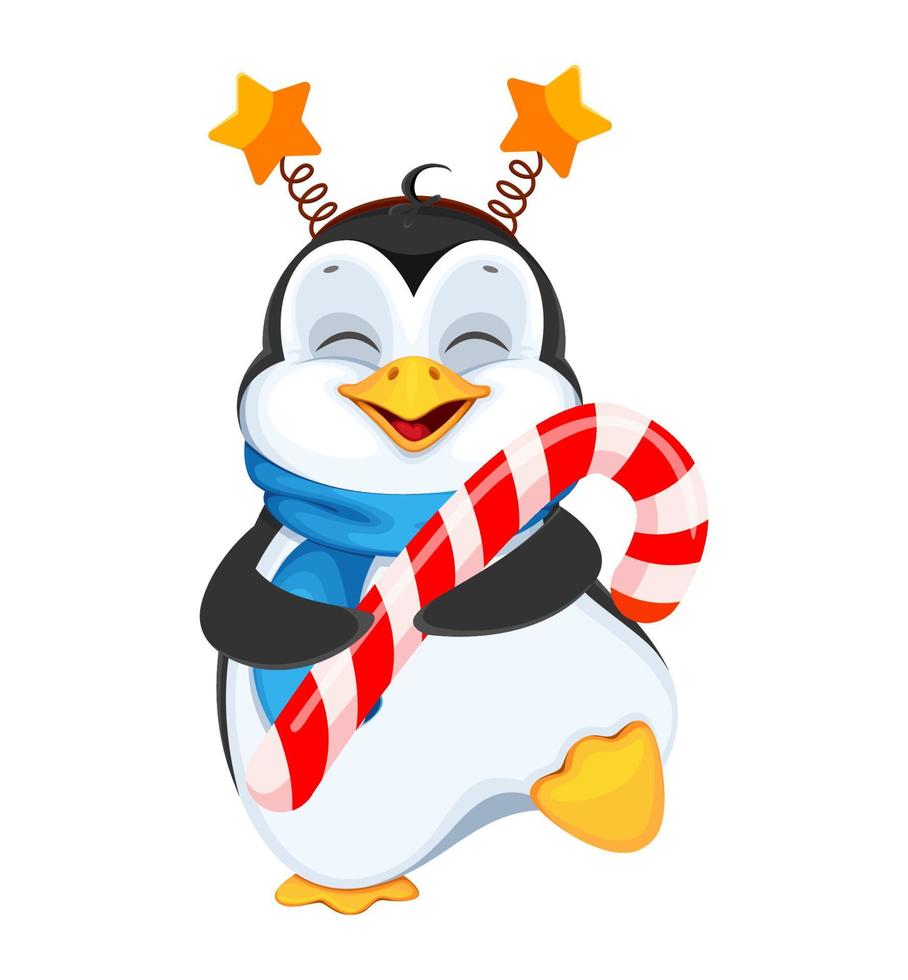 Funny penguin cartoon character vector