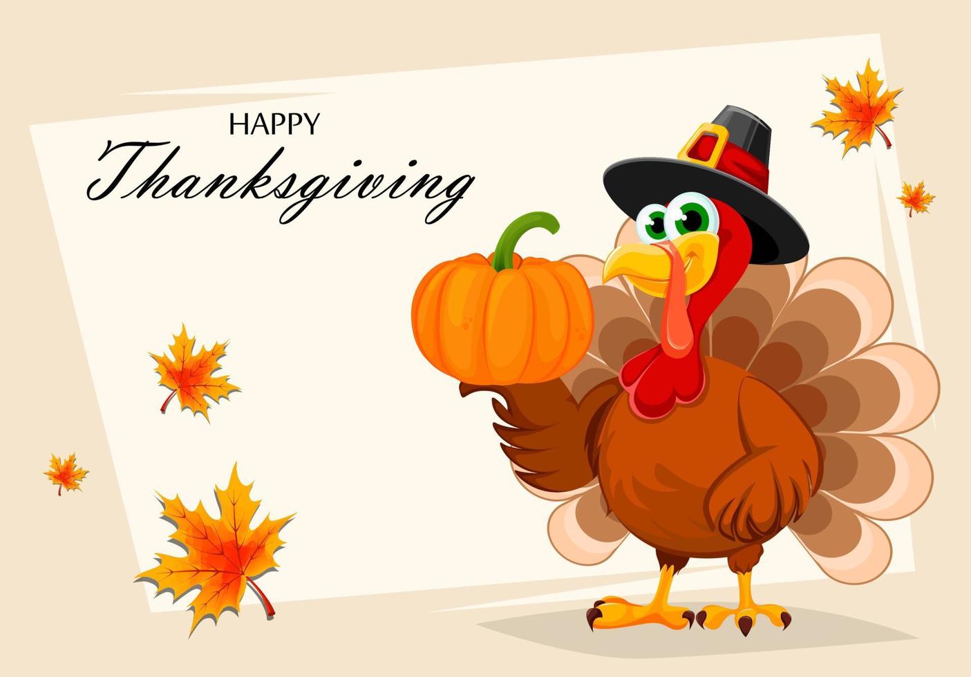Happy Thanksgiving. Thanksgiving turkey vector