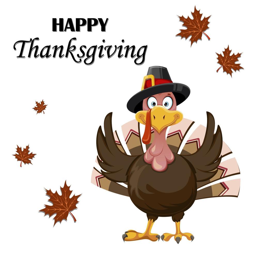 Funny cartoon character Thanksgiving Turkey bird 11935385 Vector Art at ...