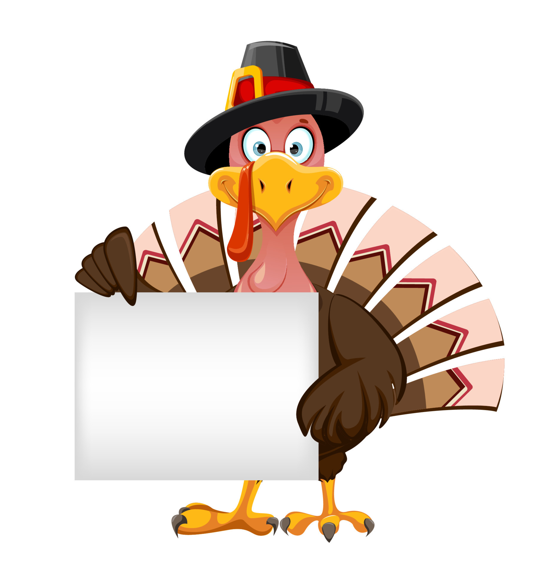 Funny cartoon character Thanksgiving Turkey bird 11935427 Vector Art at  Vecteezy