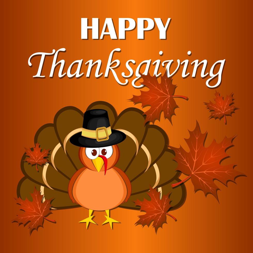 Thanksgiving Day. Funny turkey bird vector