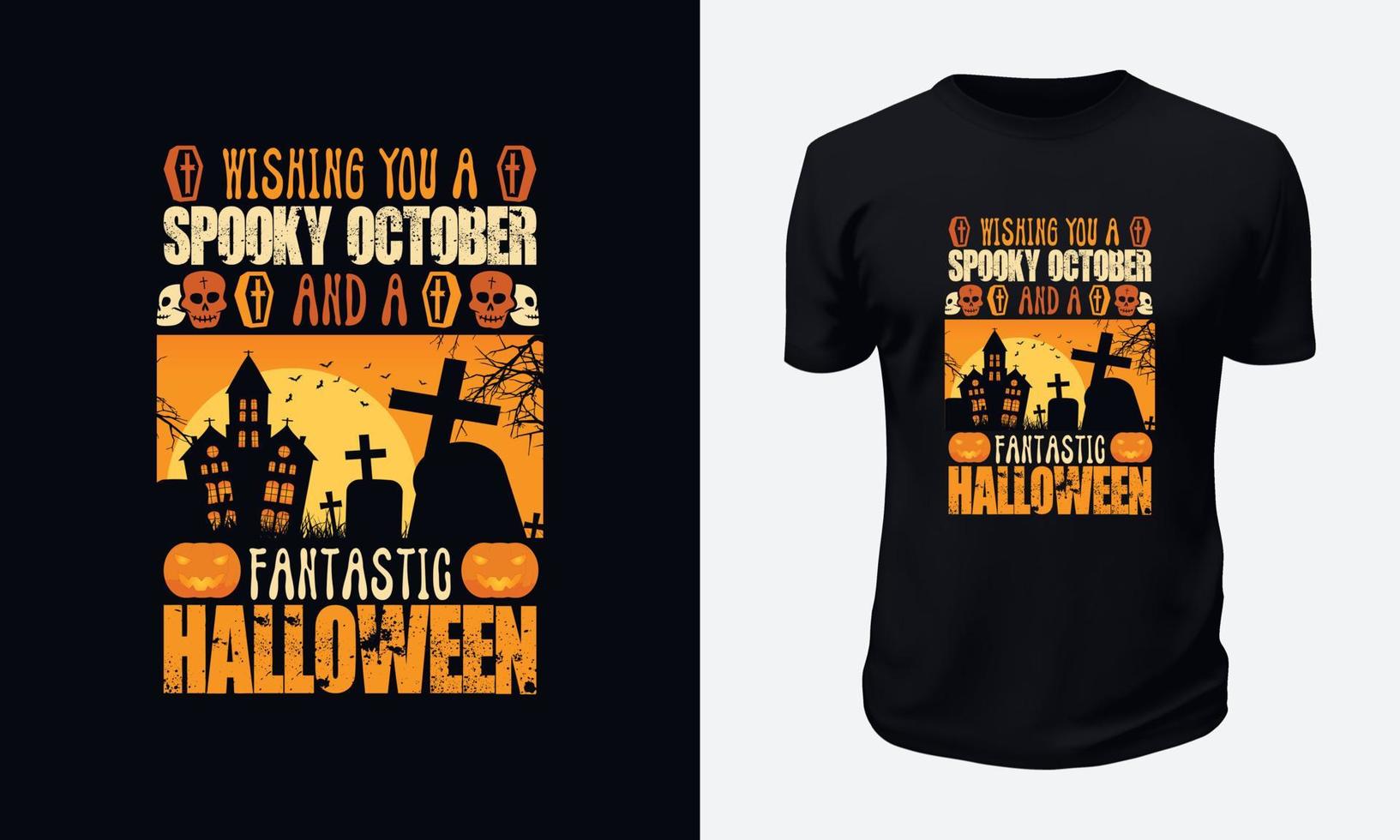 diseño de camiseta de halloween vector