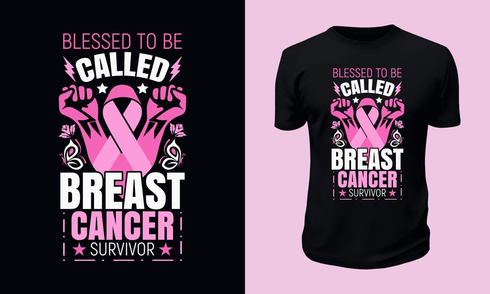 diseño de camiseta de concientización sobre el cáncer de mama vector