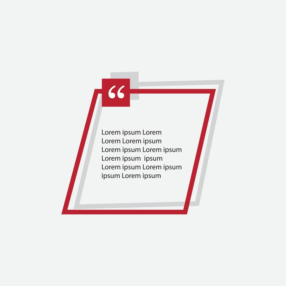 Text quote sign. frame for your text with shadow isolated on white background. Vector illustration