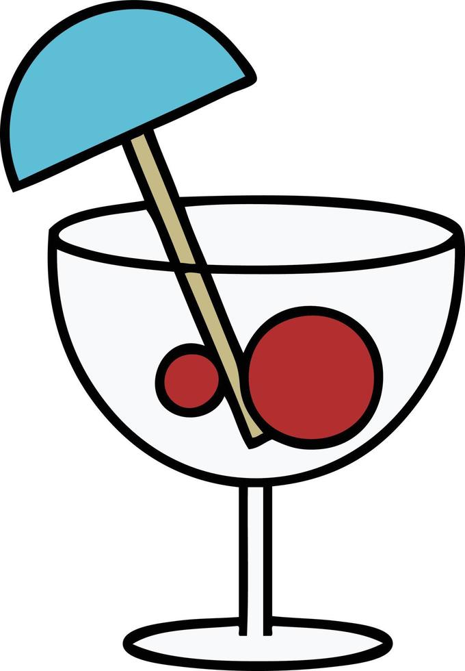 cute cartoon fancy cocktail vector