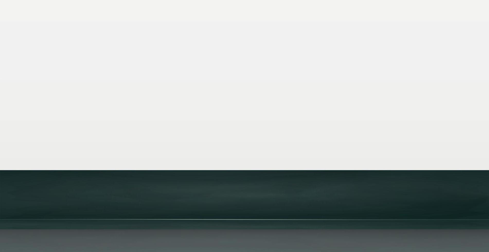 Black stone table top on white panoramic background, promotional web template - Vector