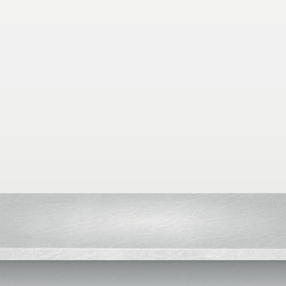 Gray concrete stone table top isolated on white background, promotional web template - Vector