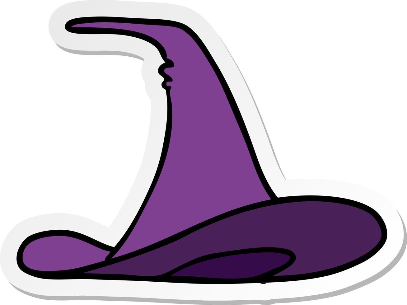 sticker cartoon doodle of a witches hat vector