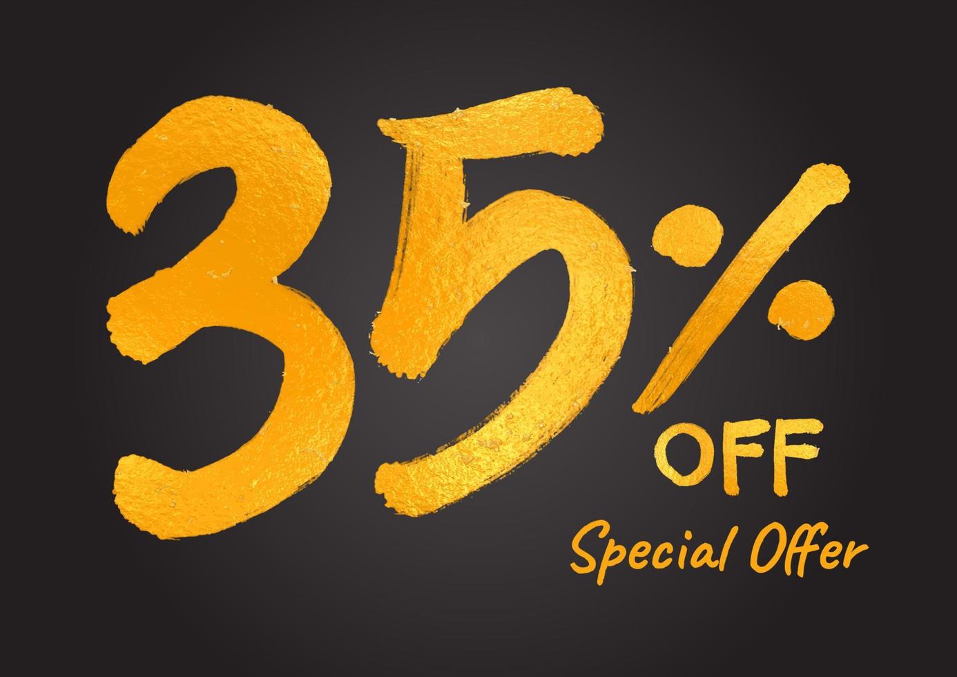 35 percent off Special Offer Gold Lettering Numbers brush drawing hand drawn sketch vector