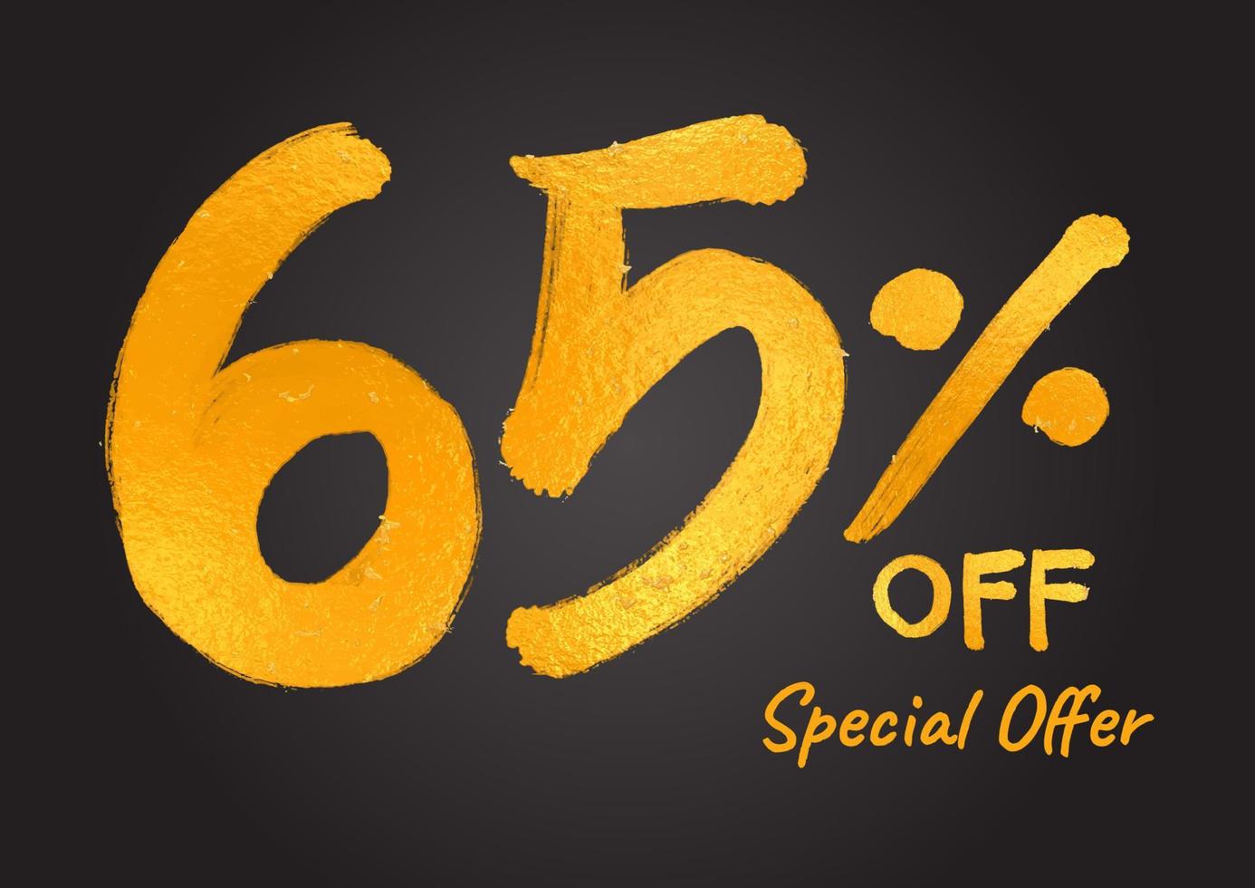 65 percent off Special Offer Gold Lettering Numbers brush drawing hand drawn sketch vector