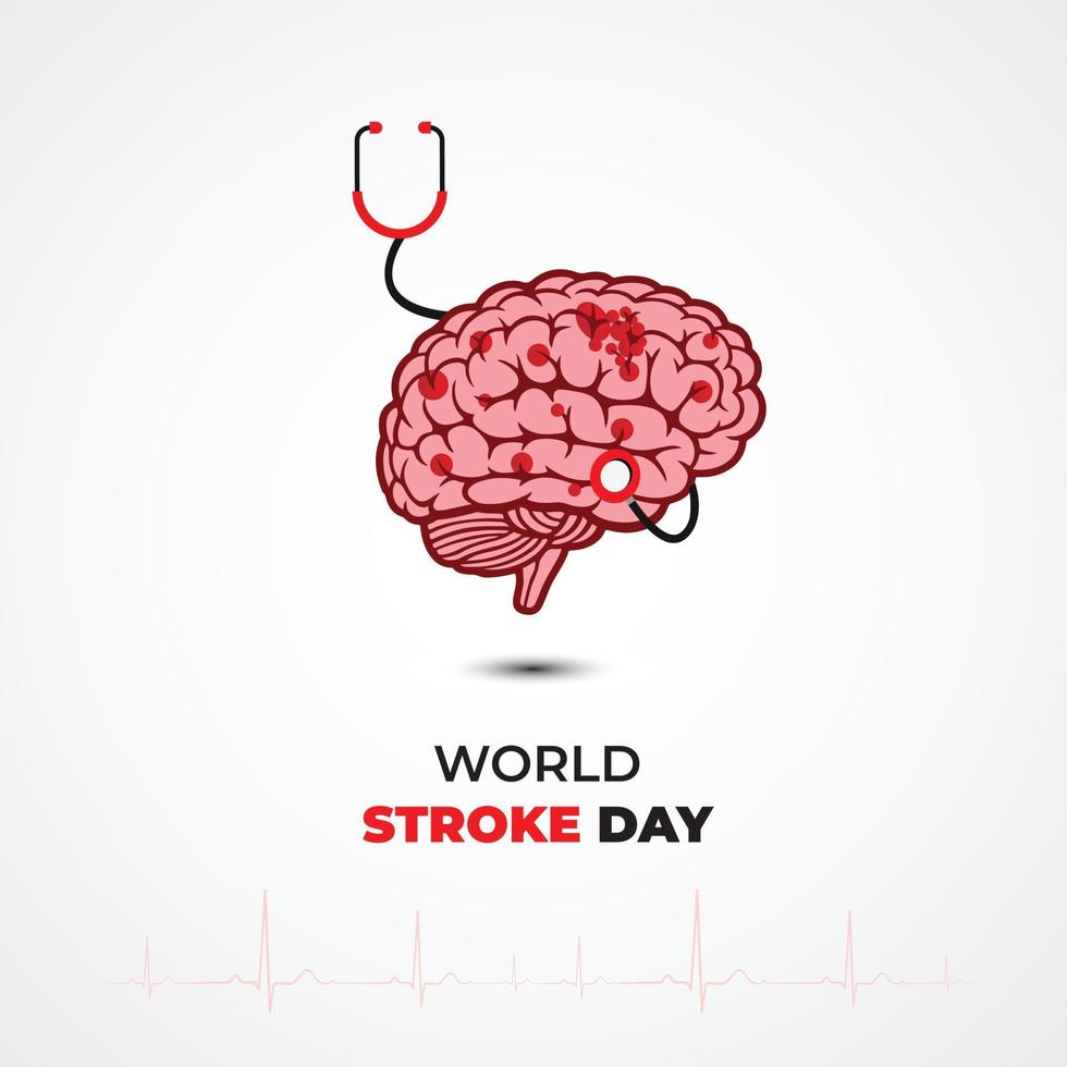 World Stroke Day. October 29th.  Health care awareness campaign. Vector Illustration.