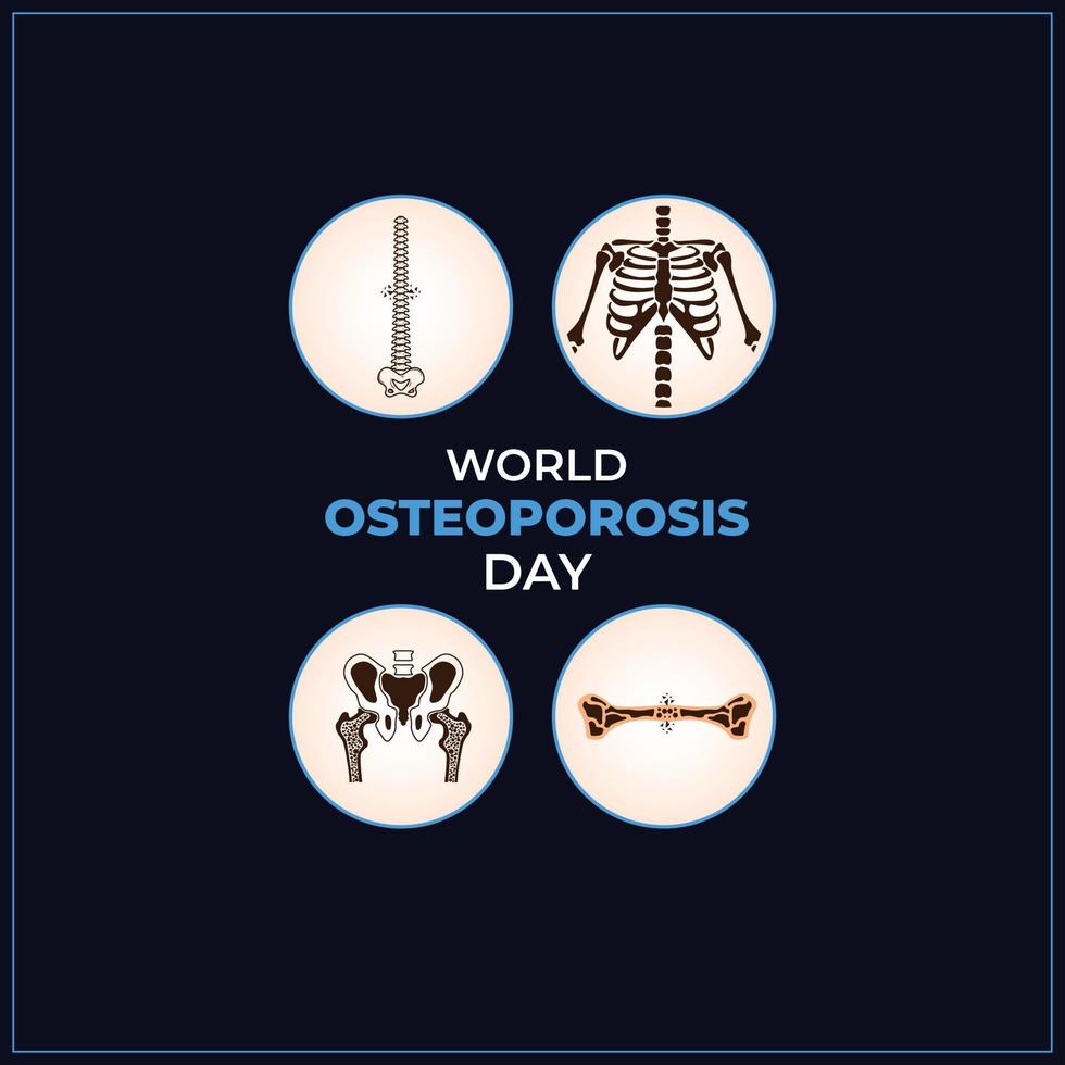 concepto del día mundial de la osteoporosis. 20 de octubre. plantilla para fondo, pancarta, tarjeta, póster. ilustración vectorial vector