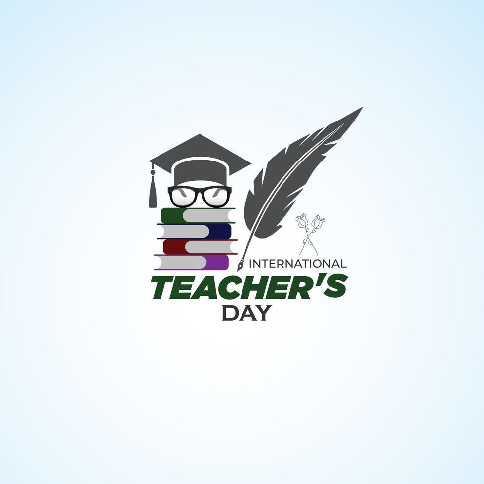 World Teacher's Day. October 5.vector illustration with school equipment for poster, brochure, banner and greeting card. vector