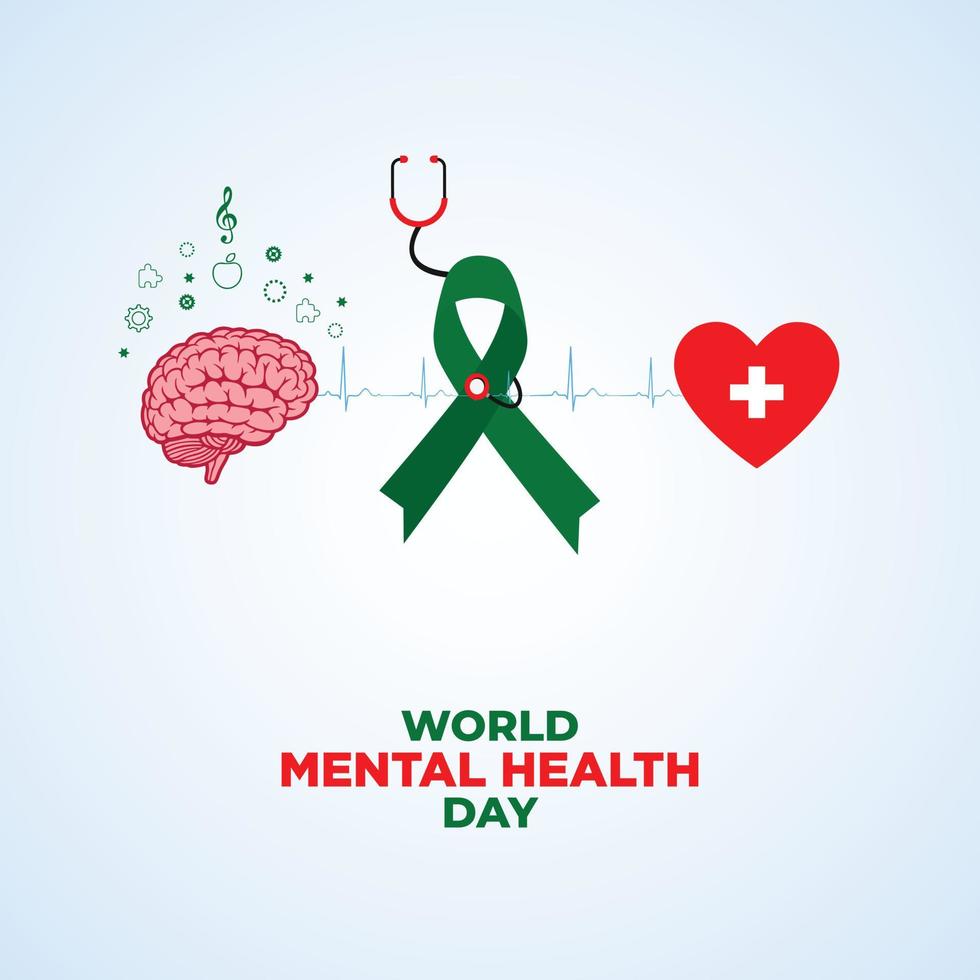 World Mental Health Day Concept. October 10. Template for background, banner, card, poster. vector illustration.
