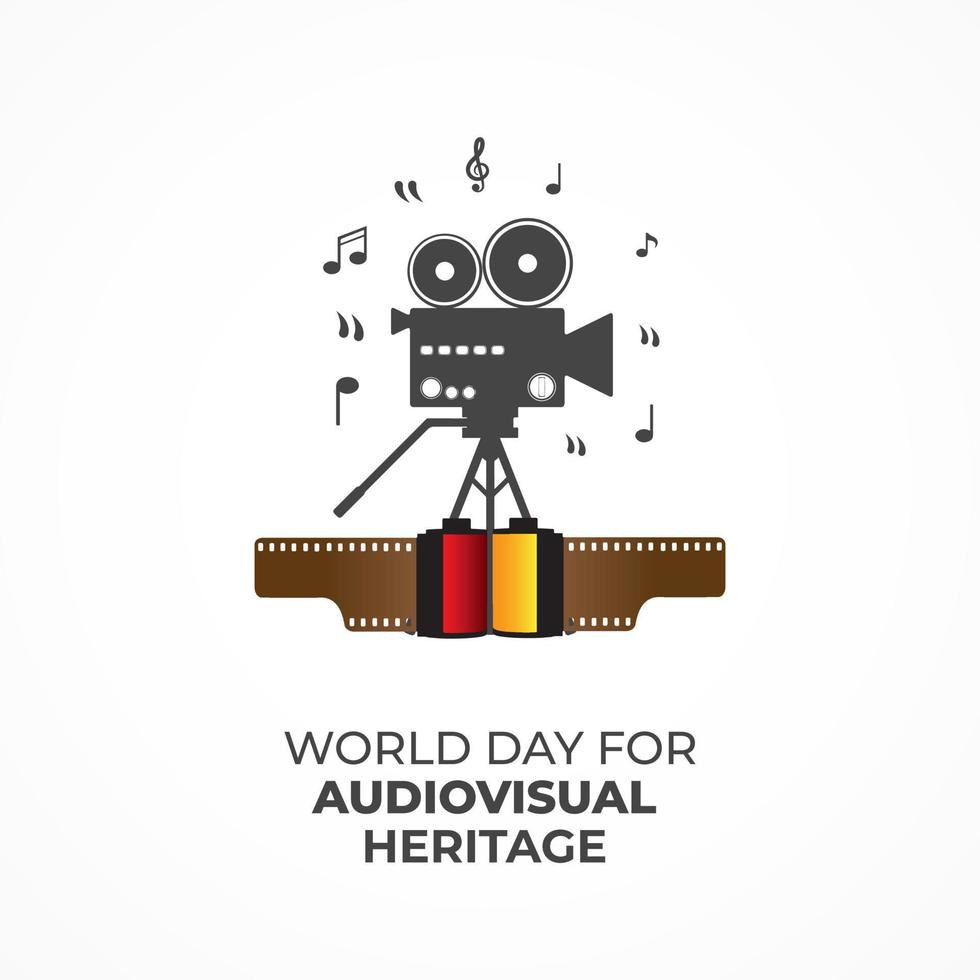 World Day for Audiovisual Heritage  Concept. October 27. Template for background, banner, card, poster. Vector illustration.