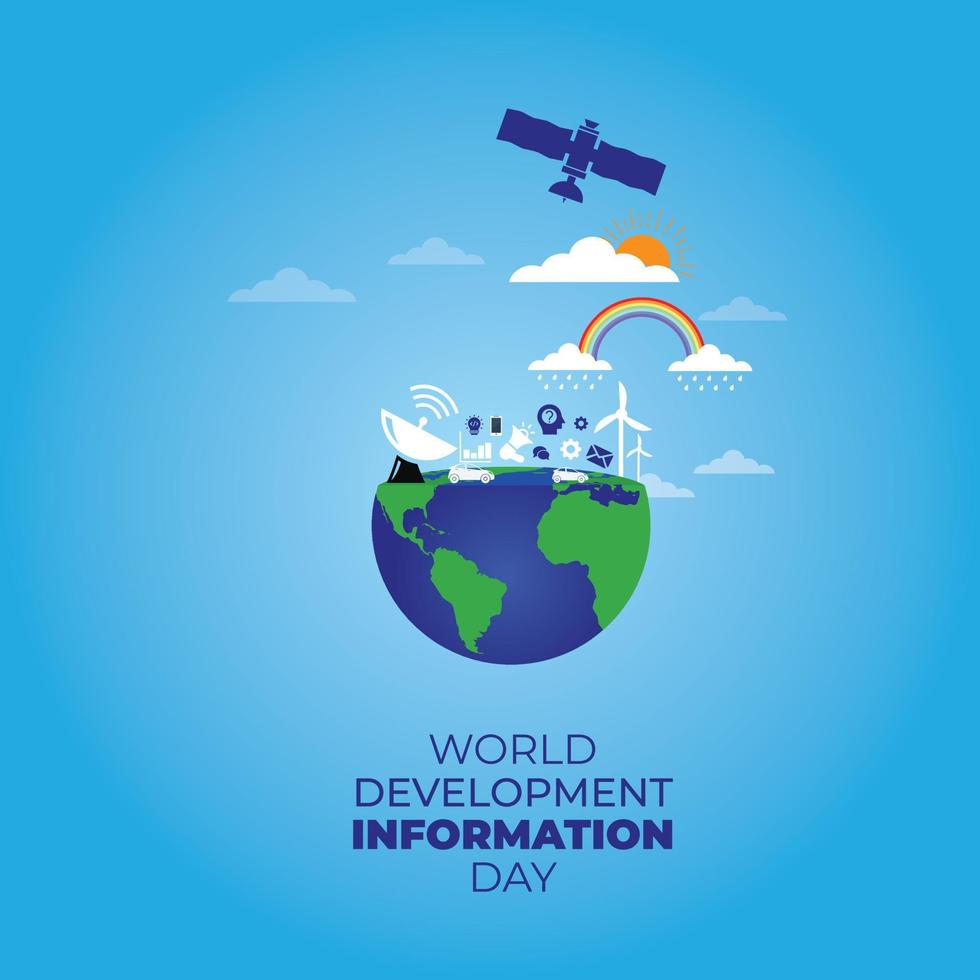 World Development Information Day. technology Information icon. Template for background, banner, card, poster. Vector illustration.