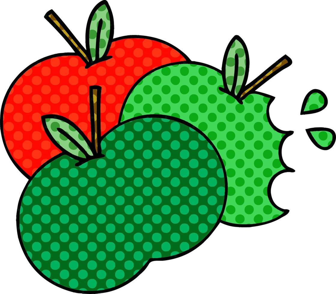 comic book style cartoon apples vector