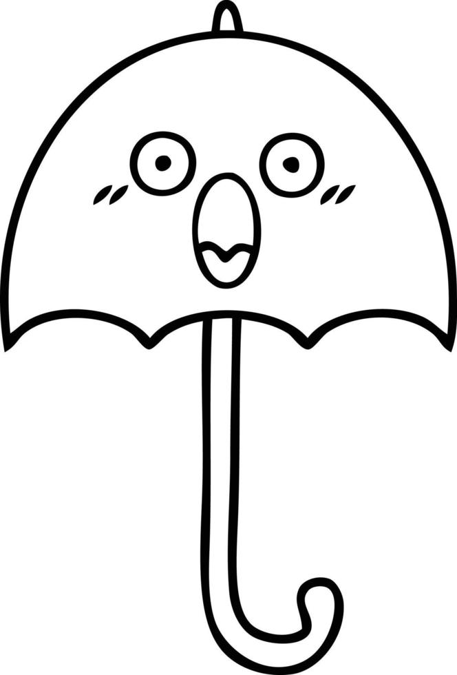 line drawing cartoon umbrella vector