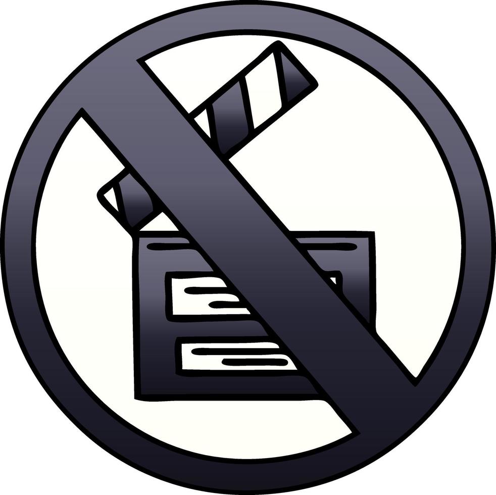 gradient shaded cartoon no directors sign vector
