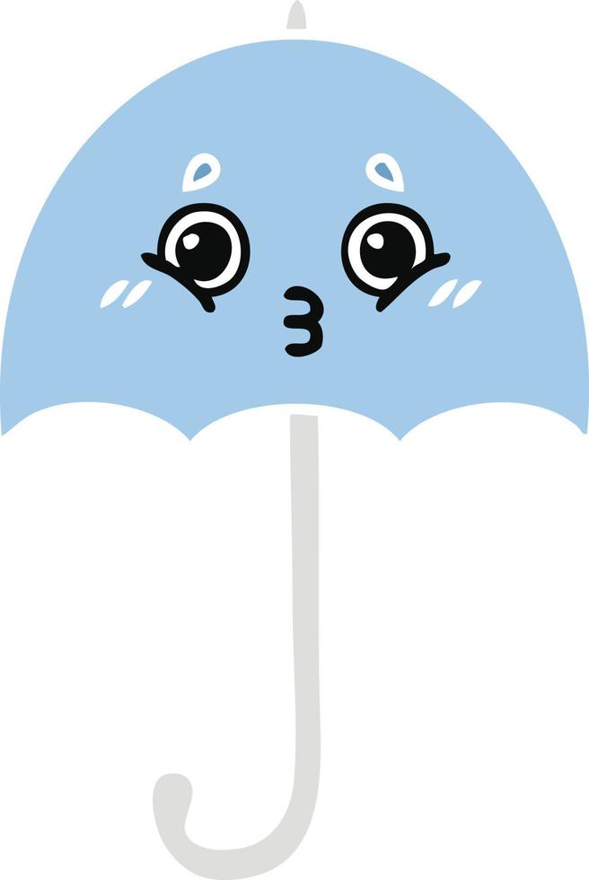 flat color retro cartoon umbrella vector