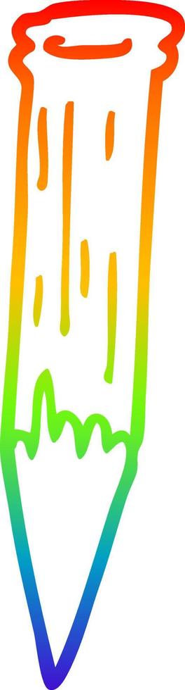 rainbow gradient line drawing cartoon wooden stake vector