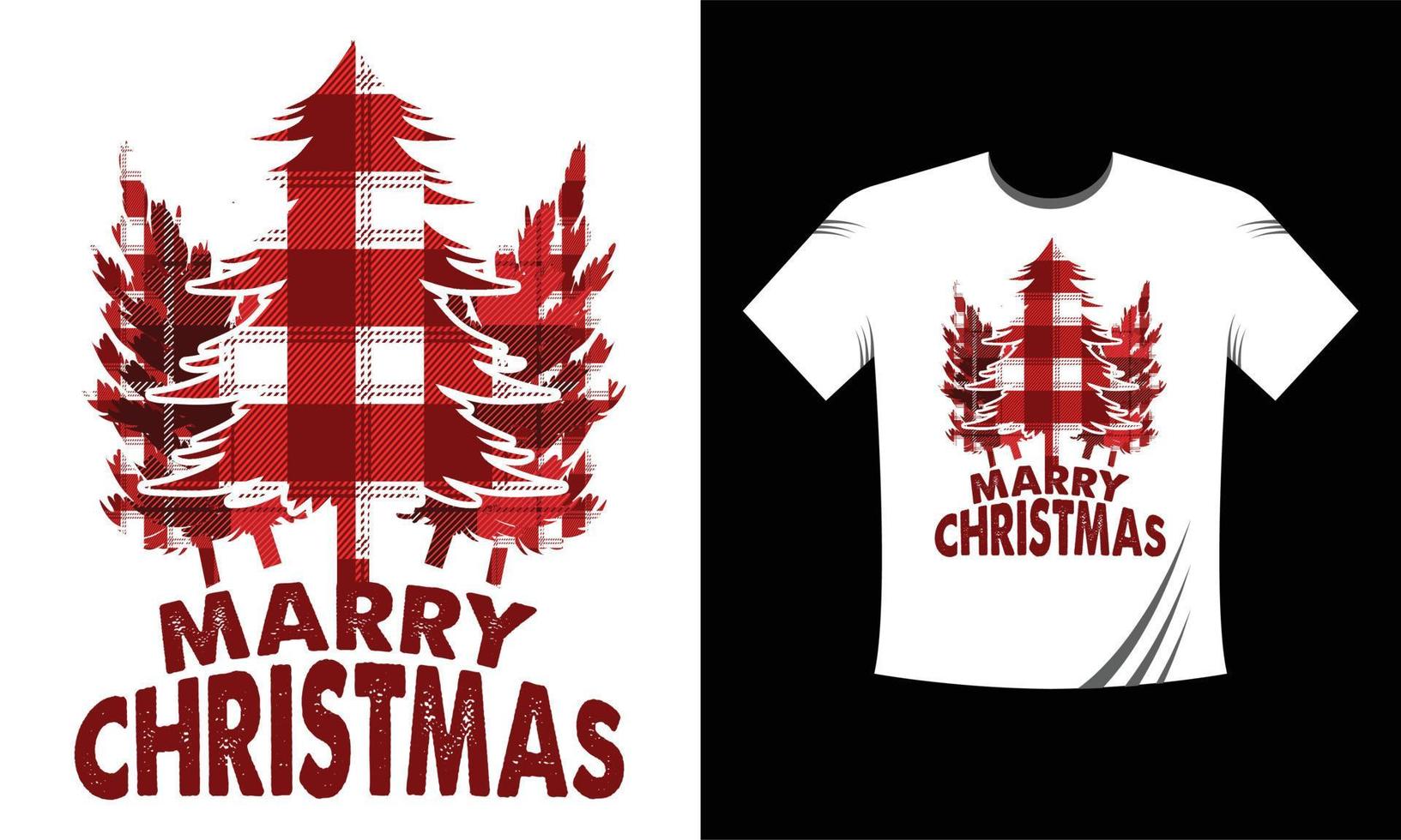 Merry Christmas T-Shirt Design Template with Christmas tree and Christmas pattern for Christmas Celebration. Good for Greeting cards, t-shirts, mugs, and gifts. For Men, Women, and Baby clothes vector