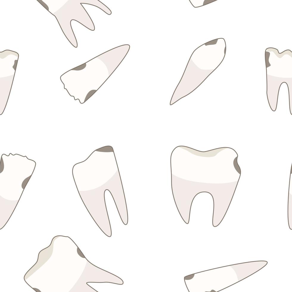 Seamless pattern with damaged molars. Vector illustration