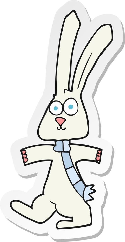 sticker of a cartoon rabbit vector