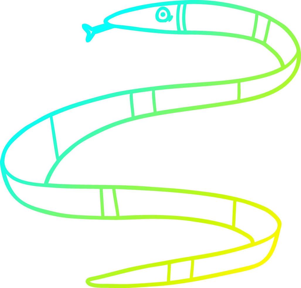 cold gradient line drawing cartoon sea snake vector